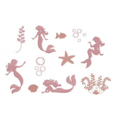 Stickserie - Meerjungfrau Silhouetten